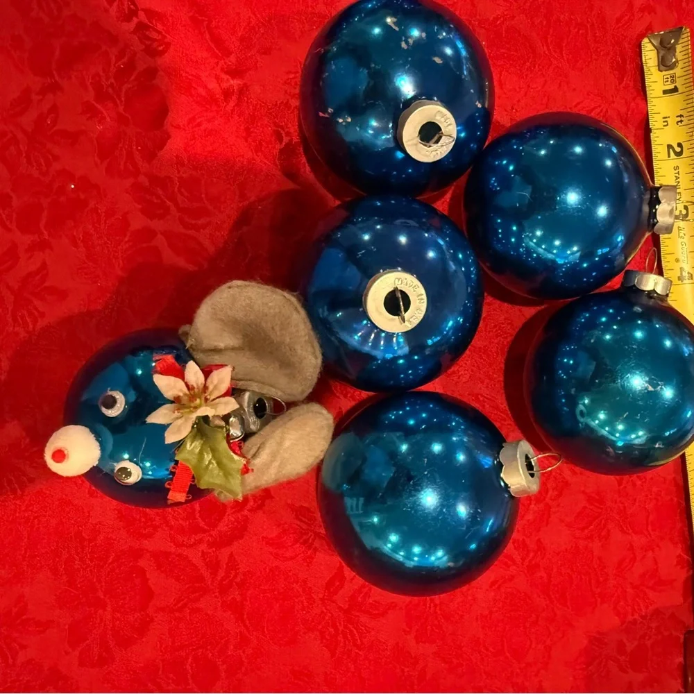 Vintage 15 Rauch Blue and Purple Christmas Ornaments